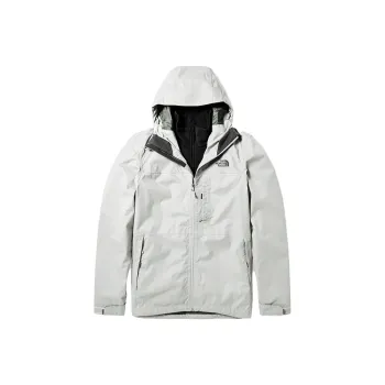 THE NORTH FACE Outdoor Hiking Waterproof And Windproof To Keep Warm Windbreaker Jacket Men's Gray White