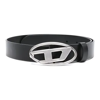 DIESEL B1DR Oval D Logo Plaque Belt