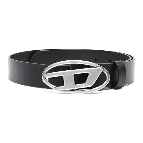 DIESEL B1DR Oval D Logo Plaque Belt