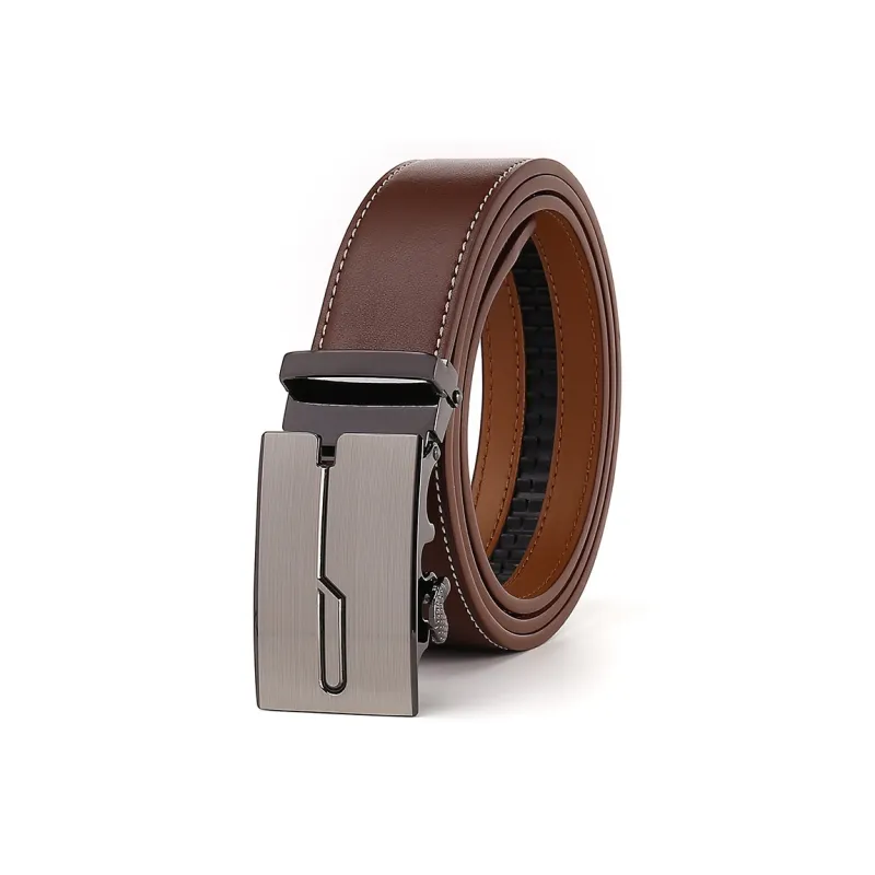 PISHUSHU Cow Leather Belts Men's Black Brown Width 4cm-2
