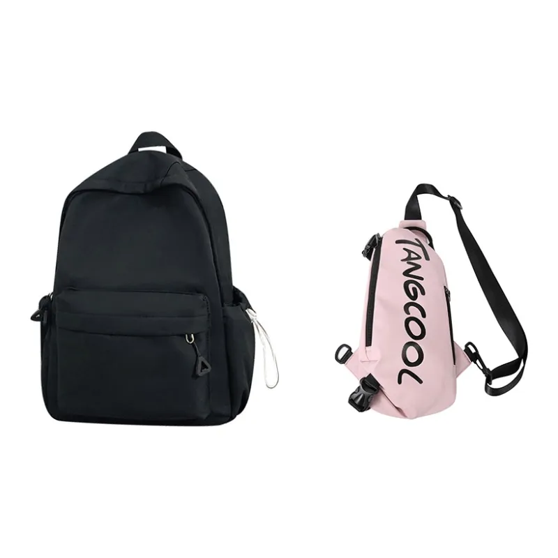 TANGCOOL Nylon Backpack Unisex White/Black/Pink/Blue/Yellow-49