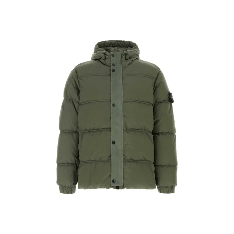 STONE ISLAND Logo Patch Hooded Puffer Jacket-0