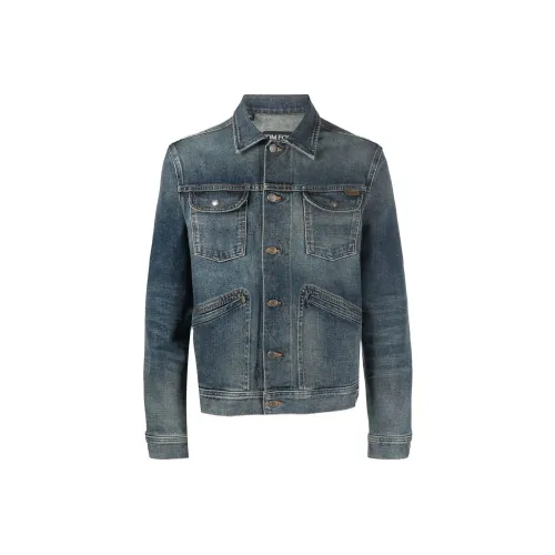 TOM FORD Denim Jackets Men Vintage Blue