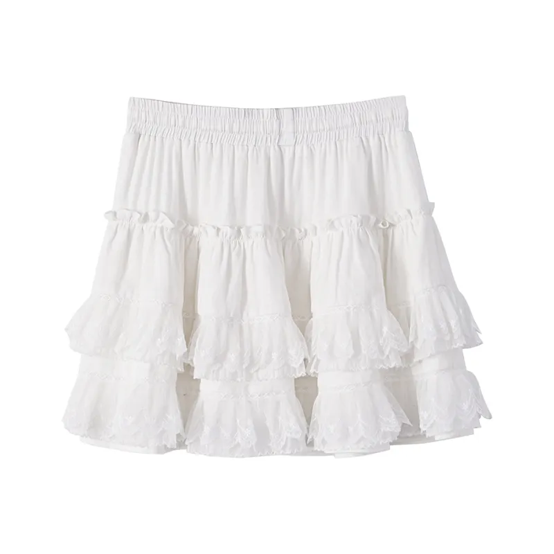 XIMENG Casual Short Skirts Women's White-1