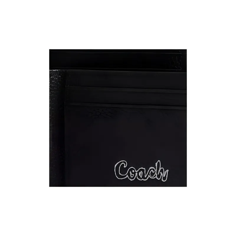 COACH 3 IN 1 Wallet Polished Pebble Leather Wallet Mini Men's Black & Multicolor-4