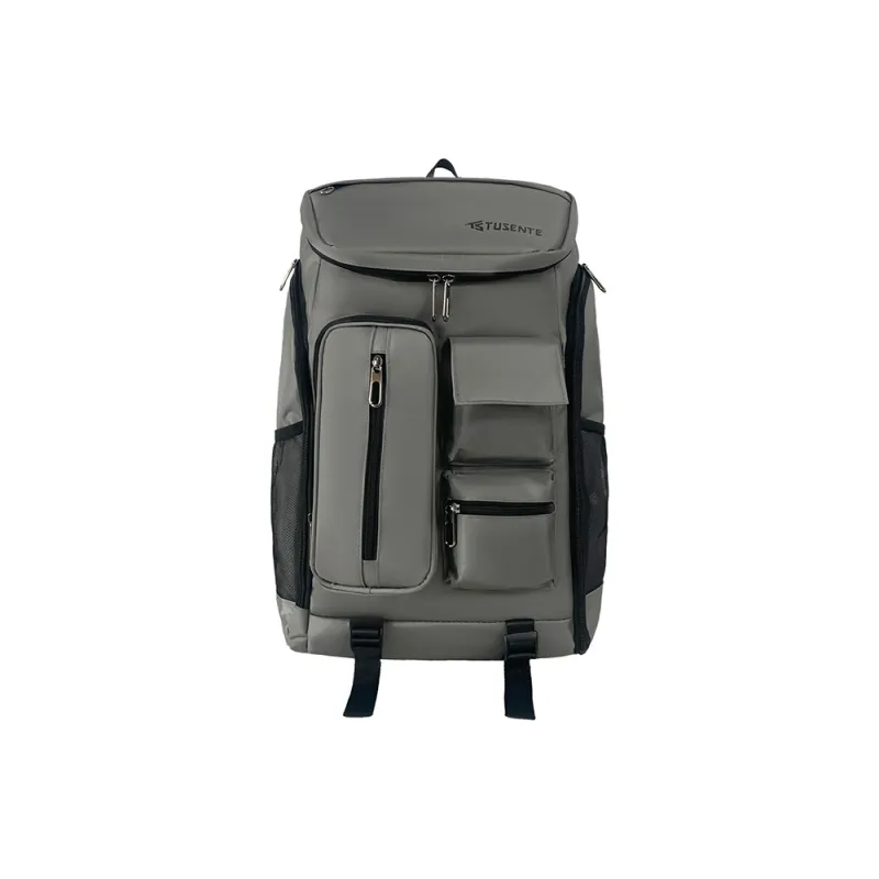 Yalu Nylon Backpack Regular Unisex Light Gray/Dark Gray/Black/Red-7