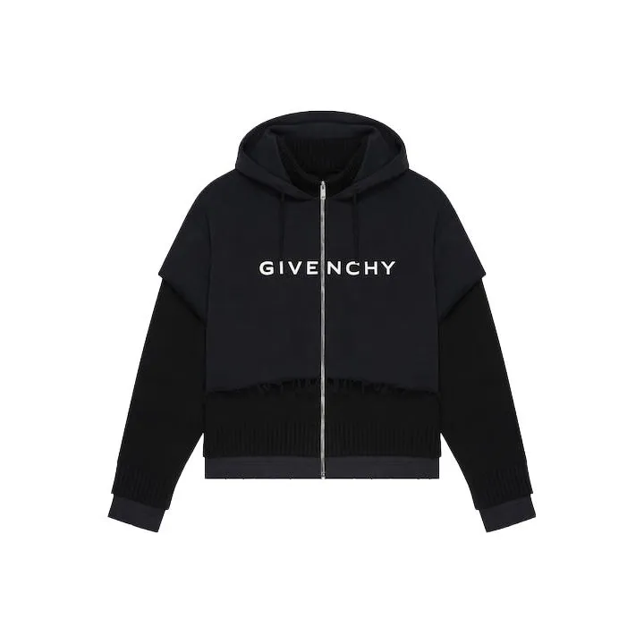 Givenchy Layered Zipped Hoodie-0