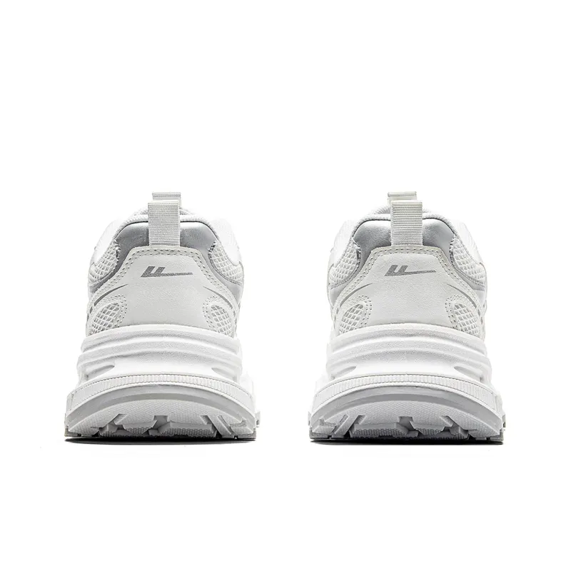 Warrior Anti Slip And Wear Resistant Height Increasing Low Top Chunky Sneakers Women's White Silver-5