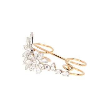 Burberry Rhinestone Metal Rings Women's Gold