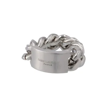 SAINT LAURENT Brass Rings Unisex Silver