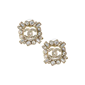 CHANEL Stud Earrings Women's Gold