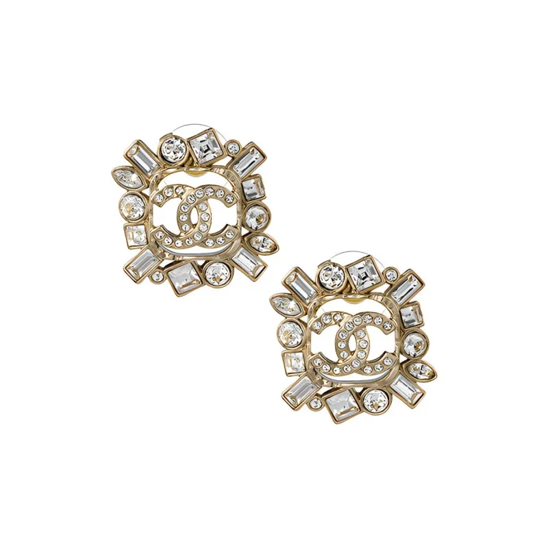 CHANEL Stud Earrings Women's Gold-0