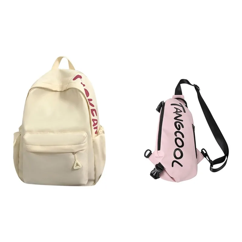 TANGCOOL Nylon Backpack Unisex White/Black/Pink/Blue/Yellow-71