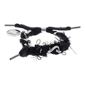 Balenciaga Silver Plated Brass, Polyester, Enamel Bracelets Women's Black