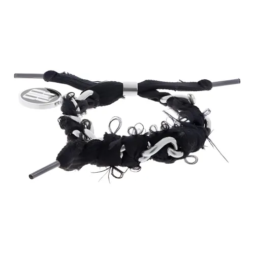 Balenciaga Silver Plated Brass, Polyester, Enamel Bracelets Women's Black