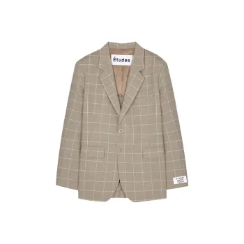 Études Windowpane print Single breasted Blazer