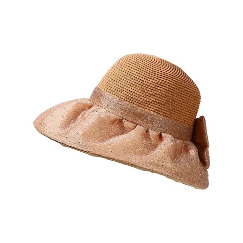 15 MINS Raffia+Polyester Bucket Hats Women's-13