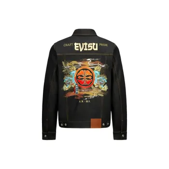 EVISU Denim Jackets Men Denim Blue