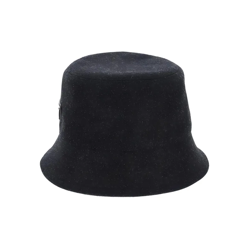 PRADA Calfskin Wool Bucket Hats Men's Black-1