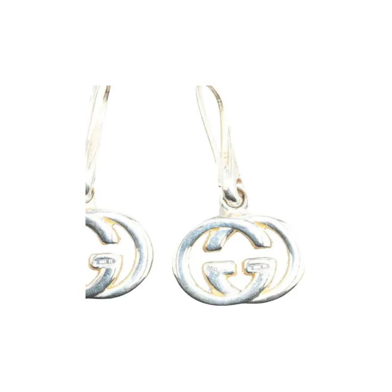 GUCCI 2005 2015 Interlocking G Drop Hook Earrings-2