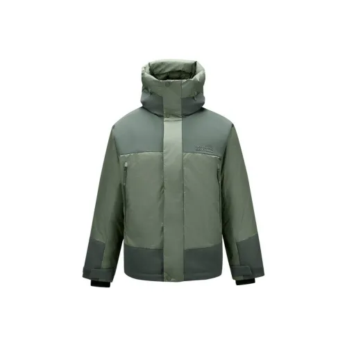 Skechers Mountain And Wild Outdoor Series Down Jacket Men's Linen Gray