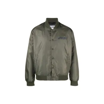 MOSCHINO Logo Prrinted Button-Up Bomber Jacket