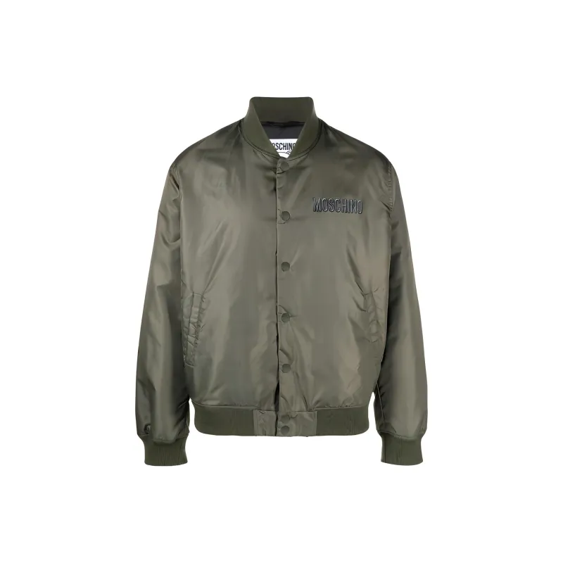MOSCHINO Logo Prrinted Button-Up Bomber Jacket-0