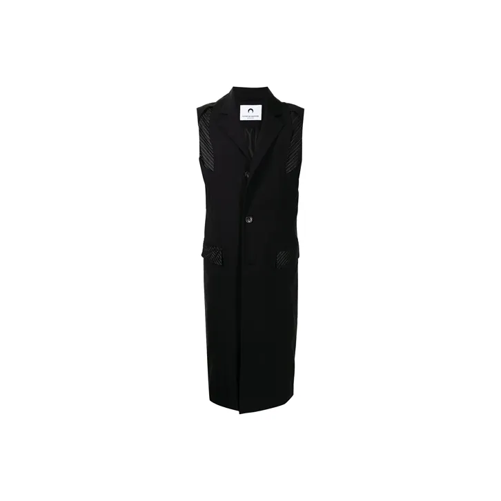 marine serre Panelled-pinstripe Sleeveless Overcoat-0