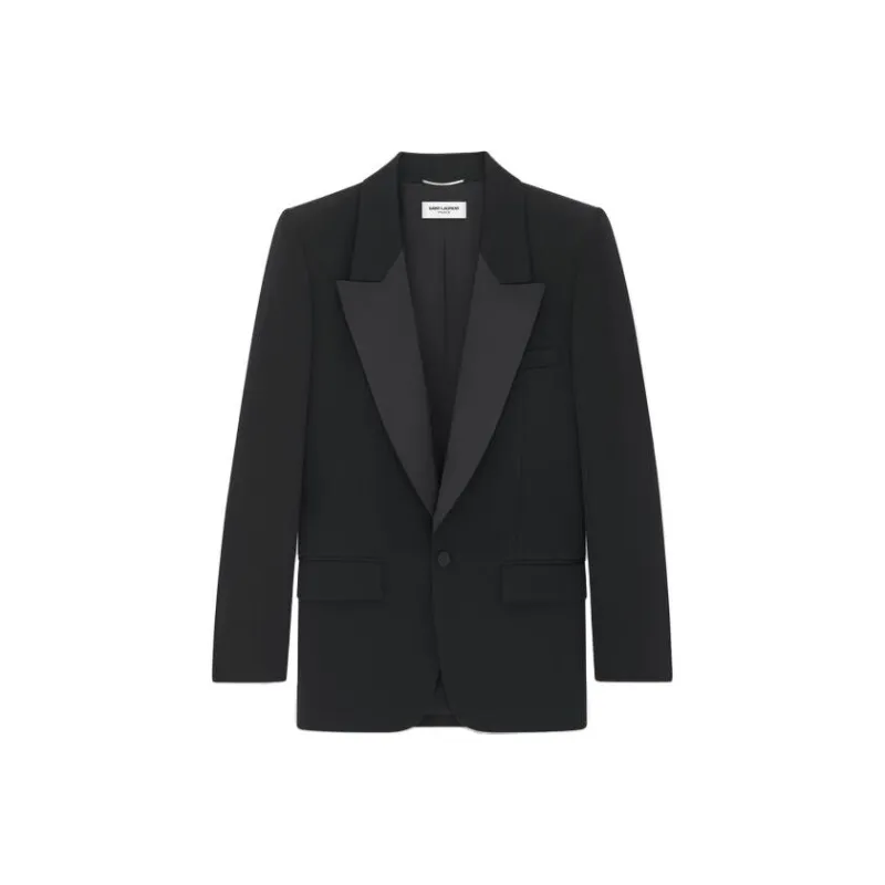 SAINT LAURENT Single-Breasted Tuxedo Jacket-0