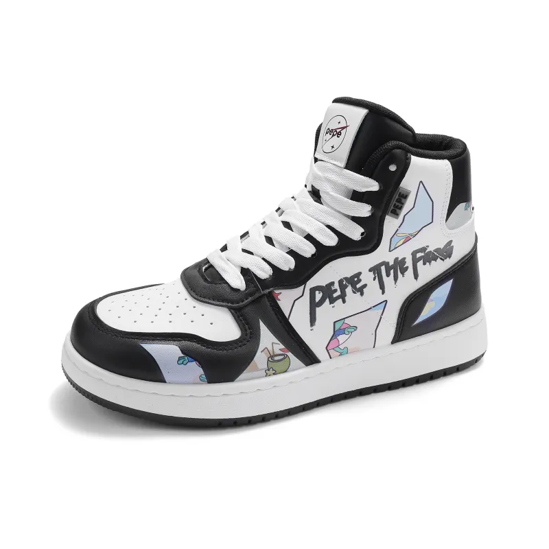 Pepe The Frog High-Top Skateboard Shoes Unisex-3