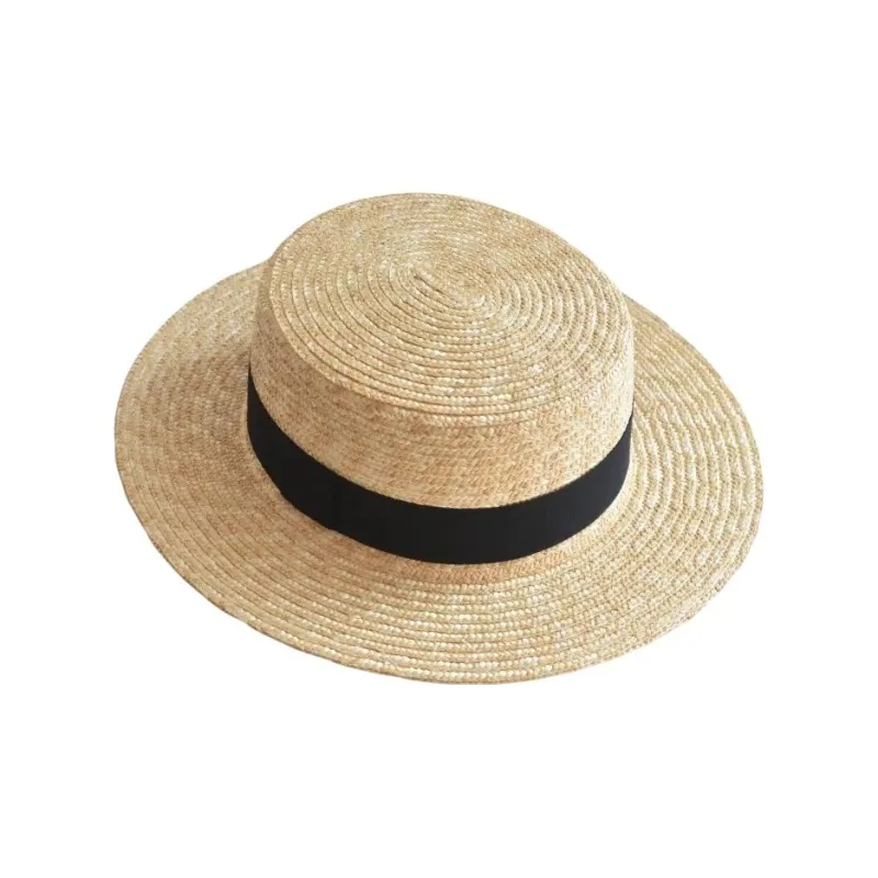 MITHAOL KUSC Straw Woven Flat Top Hat Women's-1
