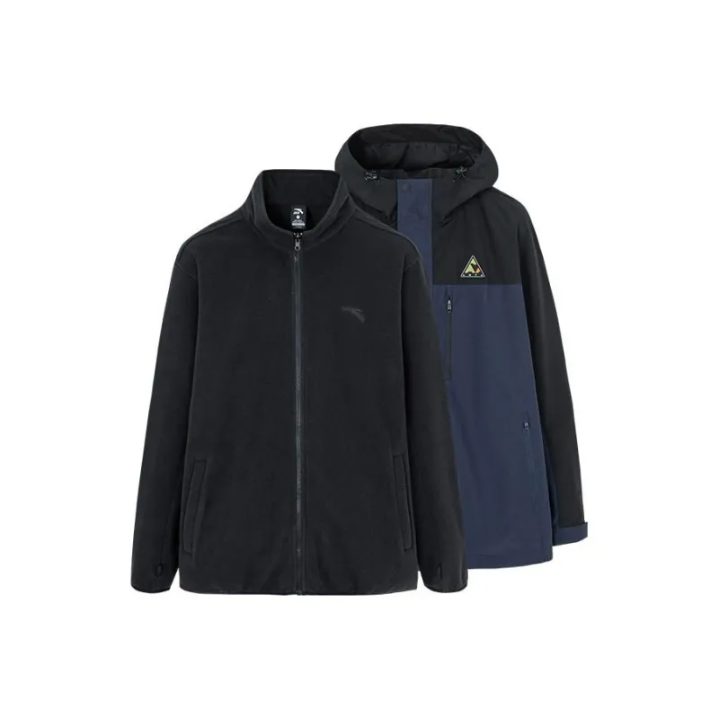 Anta Waterproof And Windproof To Keep Warm Windbreaker Jacket Men's Midnight Blue-0