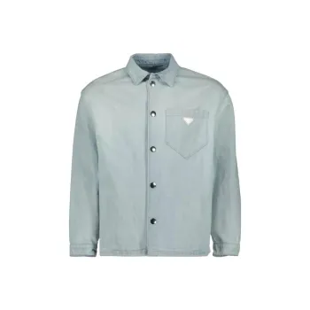 PRADA Denim Jackets Men Light Blue