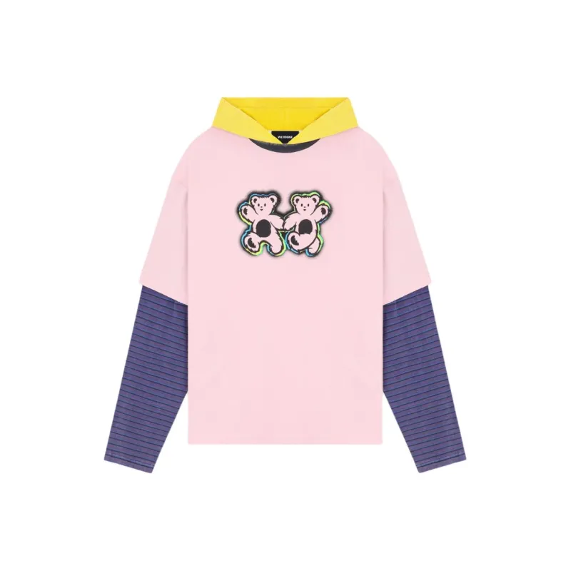 WE11DONE Teddy Twins Layered Hoodie-0