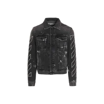 OFF WHITE SS22 Denim Jacket Men's Black