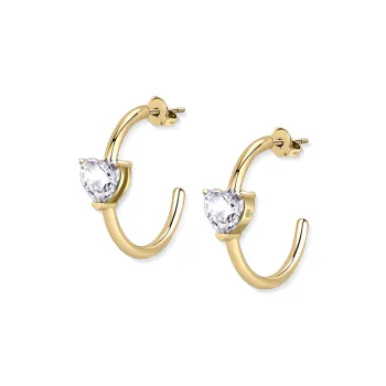CHIARA FERRAGNI Brass Zircon Earrings Women's Gold