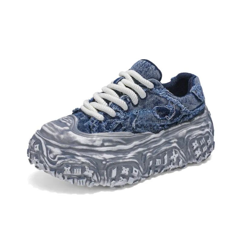 JANECO Slip Resistant, Abrasion Resistant, Breathable Low Top Chunky Sneakers Men's-1