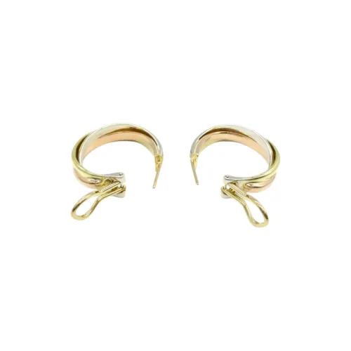 Cartier 2010s 18K Yellow Rose And White Gold Trinity Earrings