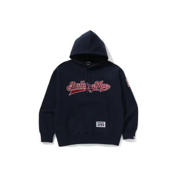 A BATHING APE Baseball Logo Relaxed Fit Pullover Hoodie