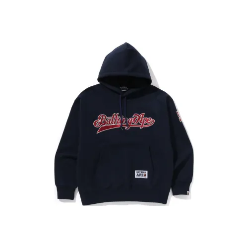 A BATHING APE Baseball Logo Relaxed Fit Pullover Hoodie