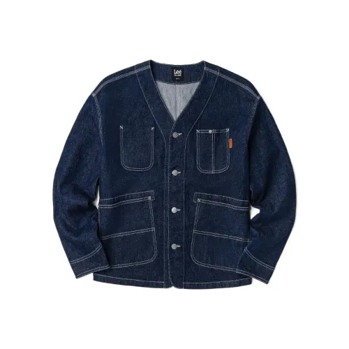Lee Denim Jackets Men Medium Dark Blue