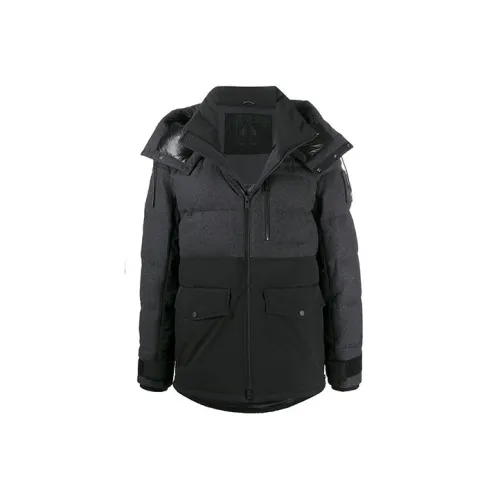 Moose Knuckles Colorblock Hooded Down faux jacket Men's Black
