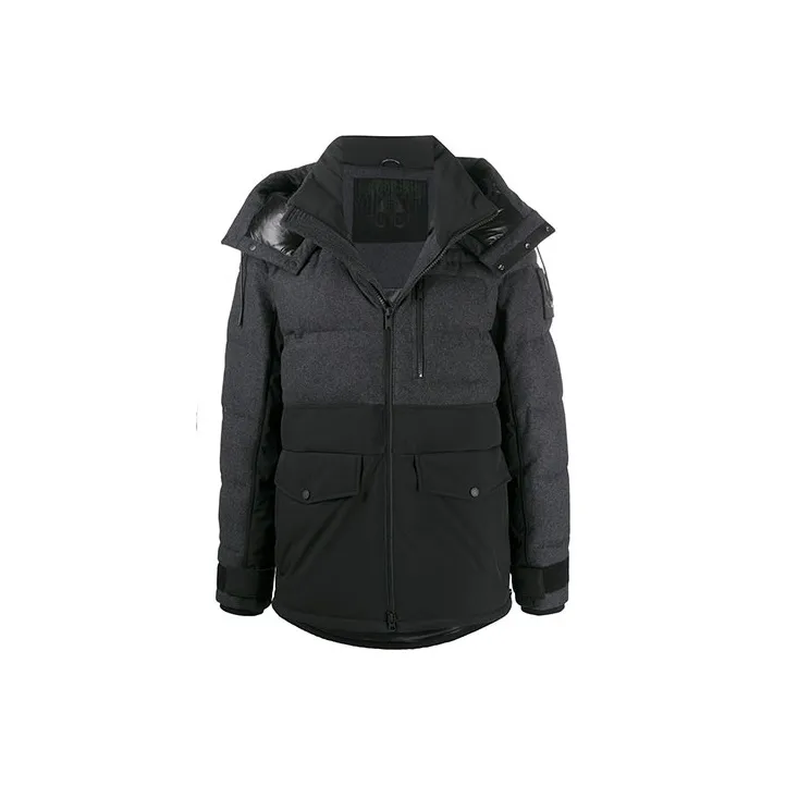 Moose Knuckles Colorblock Hooded Down Jacket Men's Black-0