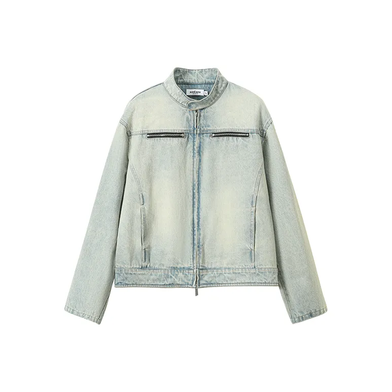 KREATE DENIM Washing Process Series Denim Jacket Unisex Yellow Mud Denim-15