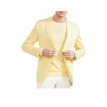GUESS Single Breasted Blazer Business Suit Men's Bright Yellow