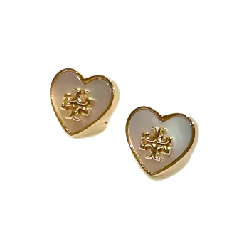 TORY BURCH Kira Heart Embellished Earrings