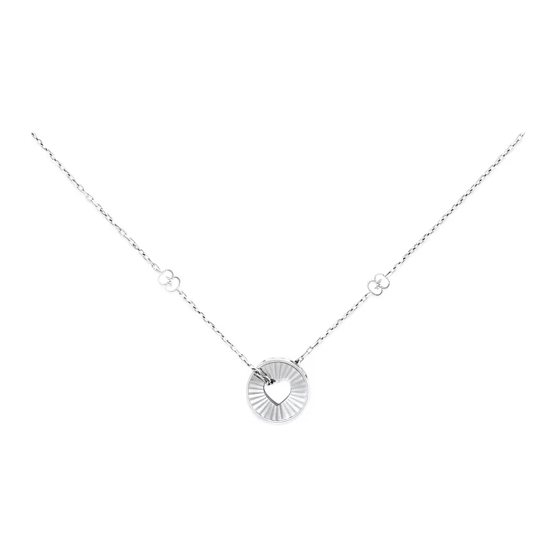 GUCCI 18kt White Gold Icon Charm Necklace-0