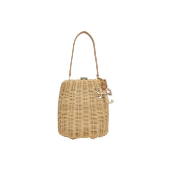 Self portrait Woven Handbag Women's Natural