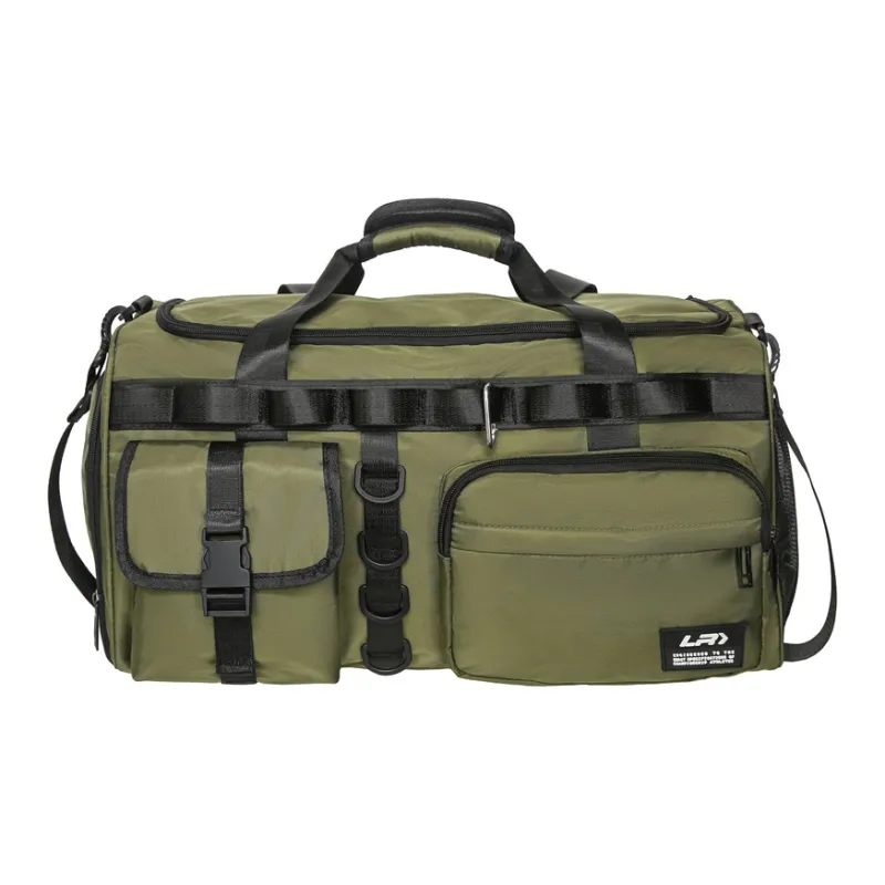 OUZIHUANG Nylon Travel Bag Unisex Black/Gray/Green-10