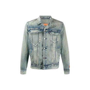 HERON PRESTON Denim Jackets Men Blue